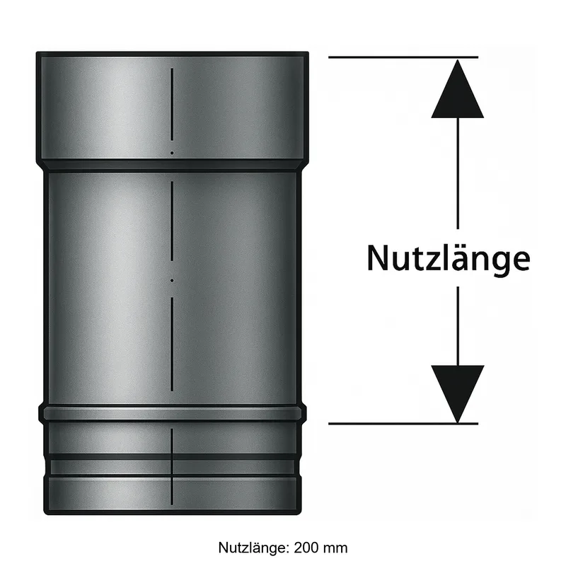 Schiedel PRIMA PLUS élément de tube 250mm Ø130 mm simple paroi mat