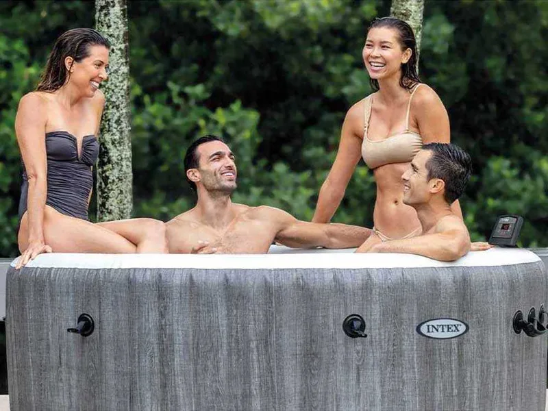Intex Ronde Greywood Deluxe 28440EX - Ø196x71 cm - Spa gonflable à hydromassage