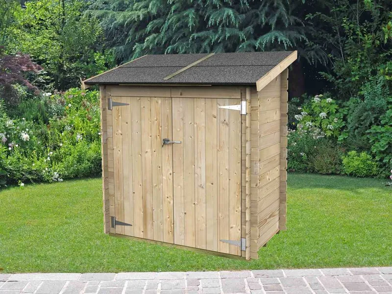 Alce Ambrogio 155x85 - Abri de jardin en bois - Toit à une pente - 155x85x165 cm