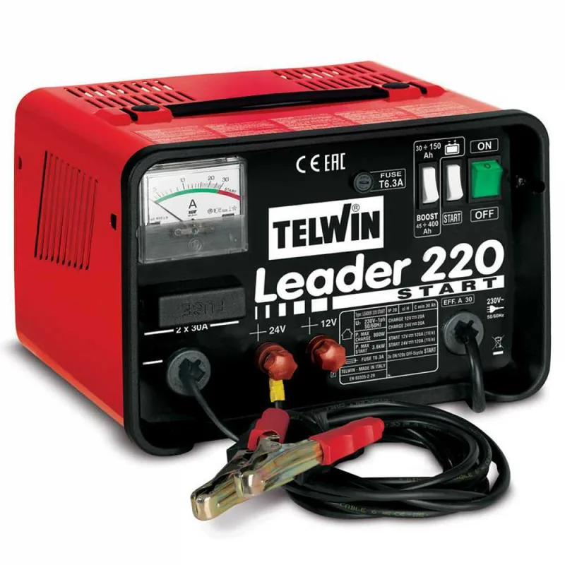 Telwin Leader 220 - Chargeur de voiture et démarreur - batteries humides/démarrage-arrêt d'une tension de 12/24V