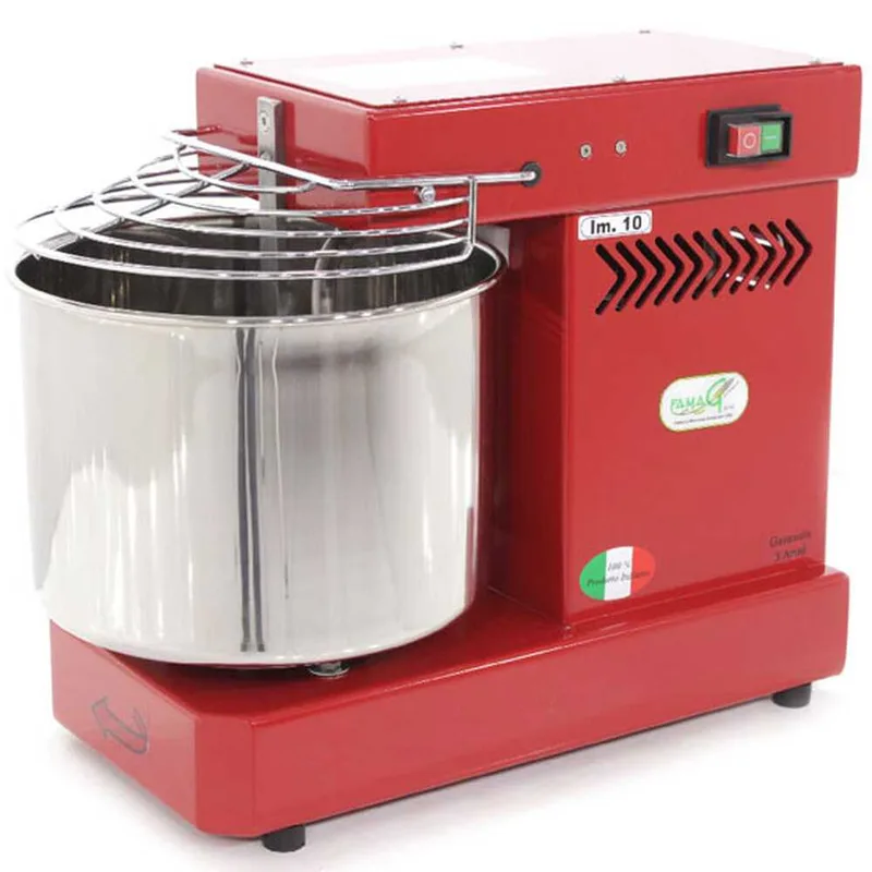 Pétrin à spirale Famag électrique IM 10 d'une capacité de pétrissage de 10 Kg - Rouge