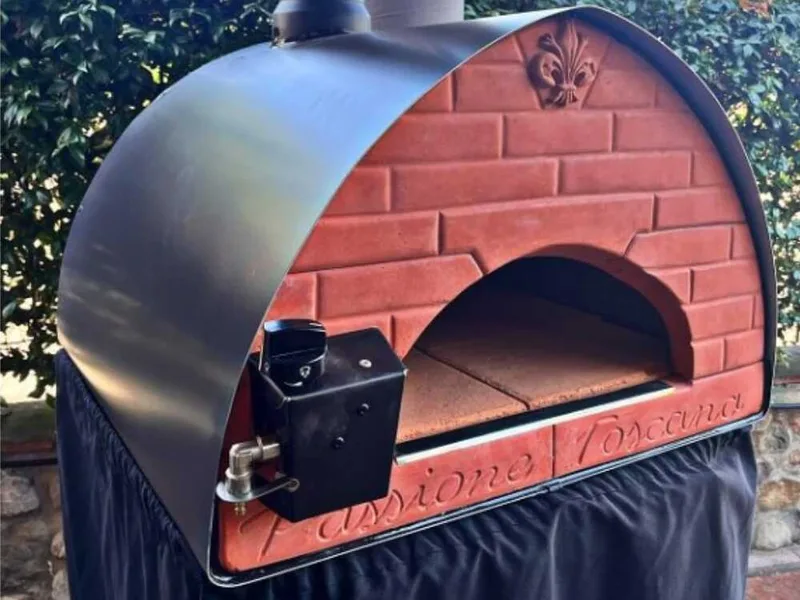 Pizza Party Bollore - Four à pizza hybride 2-en-1 gaz/bois - Chambre de cuisson 60 x 60 cm - Sole en biscotto réfractaire
