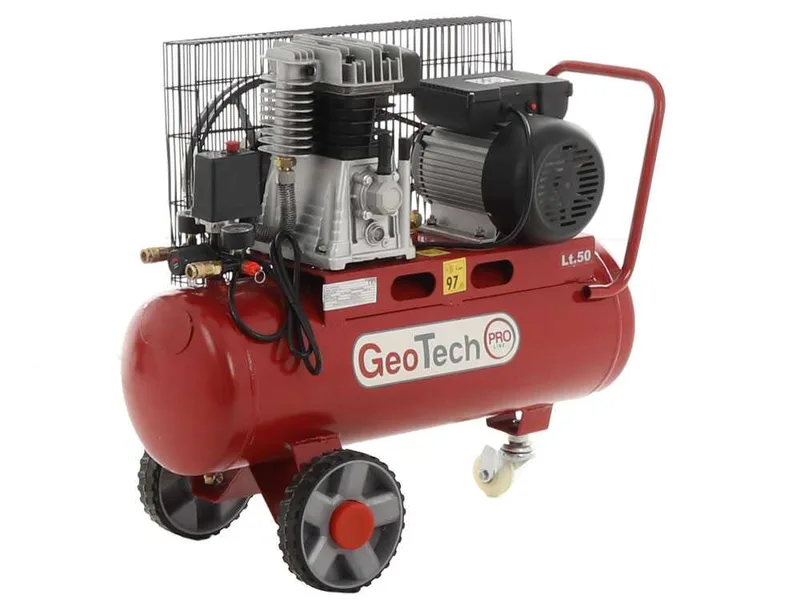 GeoTech Pro BACP50 - Compresseur d'air électrique à courroie -10-3 moteur 3 CV - 50 litres - 10 bars