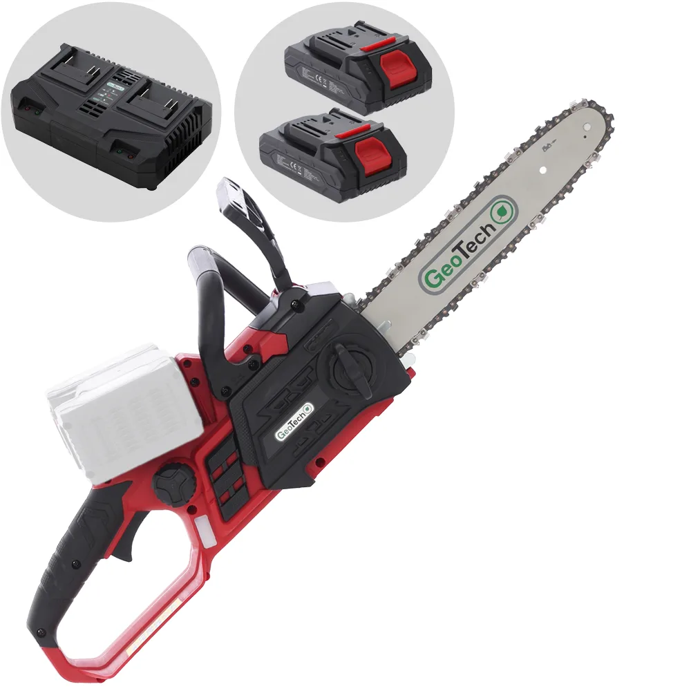 GeoTech X-Line CS-40V - Tronçonneuse à batterie - Guide de 30 cm - 40 V 2 Ah