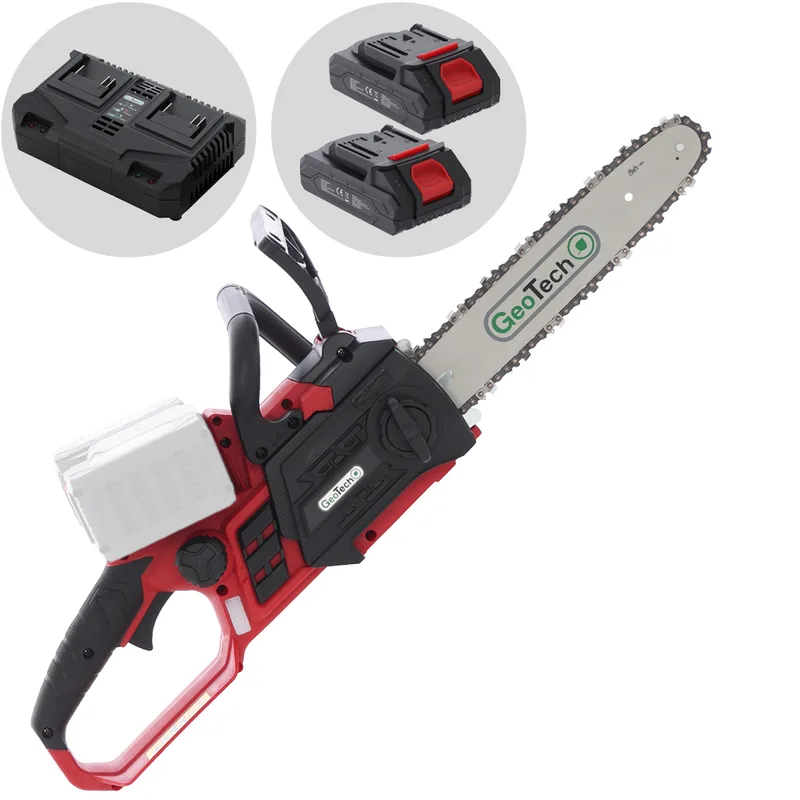GeoTech X-Line CS-40V - Tronçonneuse à batterie - Guide de 30 cm - 40 V 2 Ah