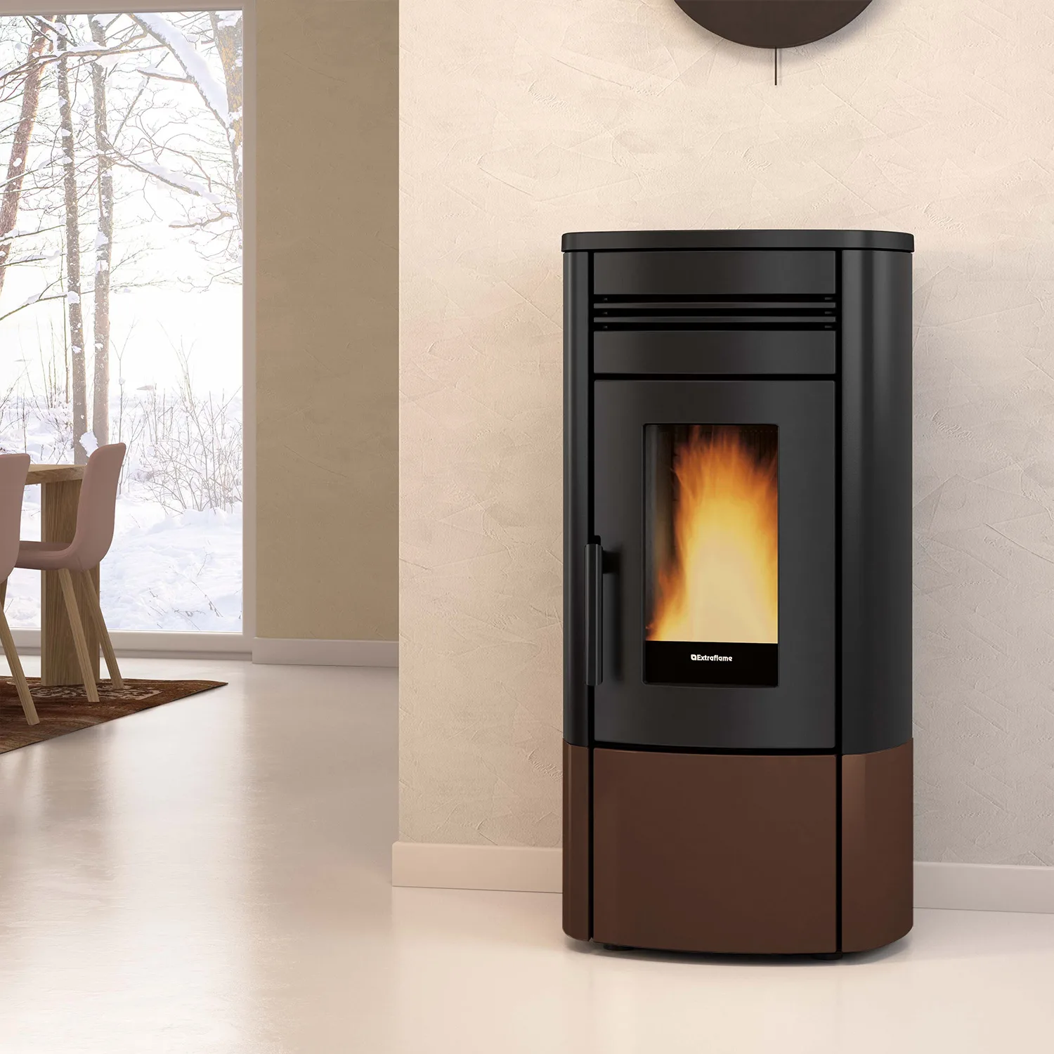 Extraflame Evolution Line Noris poêle à granulés acier bronze