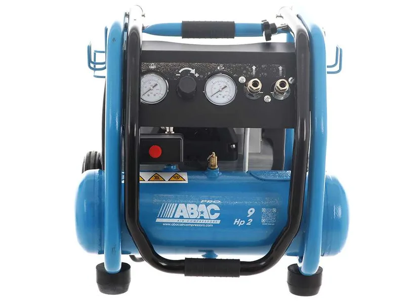 Abac portable rollcage OS20P - Compresseur d'air électrique monophasé silencieux, sans huile - Moteur 2 CV - 9 L