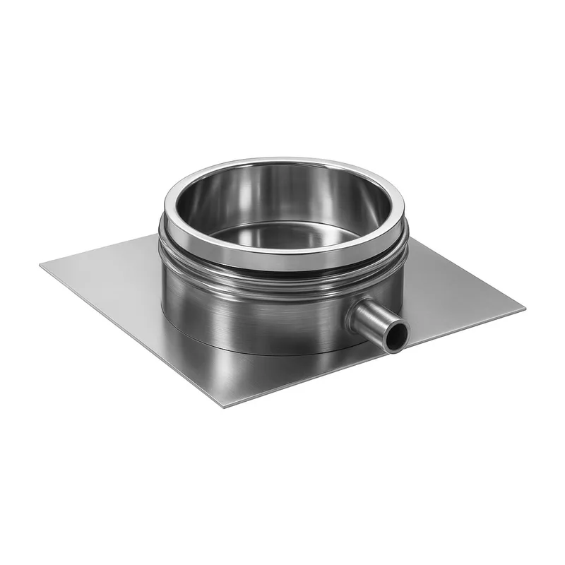 Schiedel ICS plaque de base montage au sol Ø180 mm avec évacuation latérale double paroi brillant