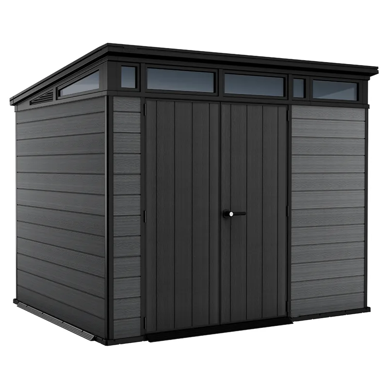 Keter Cortina 9x7 - Abri de jardin - Avec porte à double battant - 277 × 218 × 226 cm