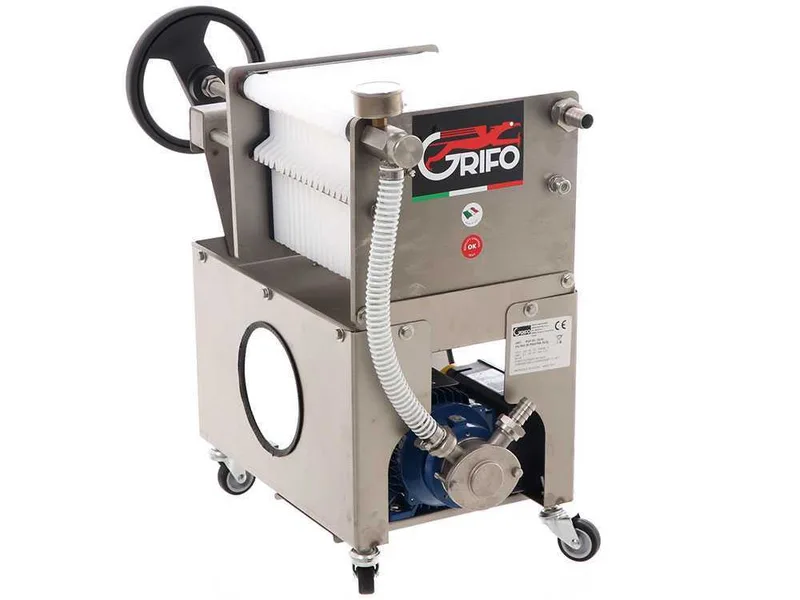 Grifo Professional FCP20-Olio - Filtre à plaques pour huile sur chariot - Pompe INOX Liverani