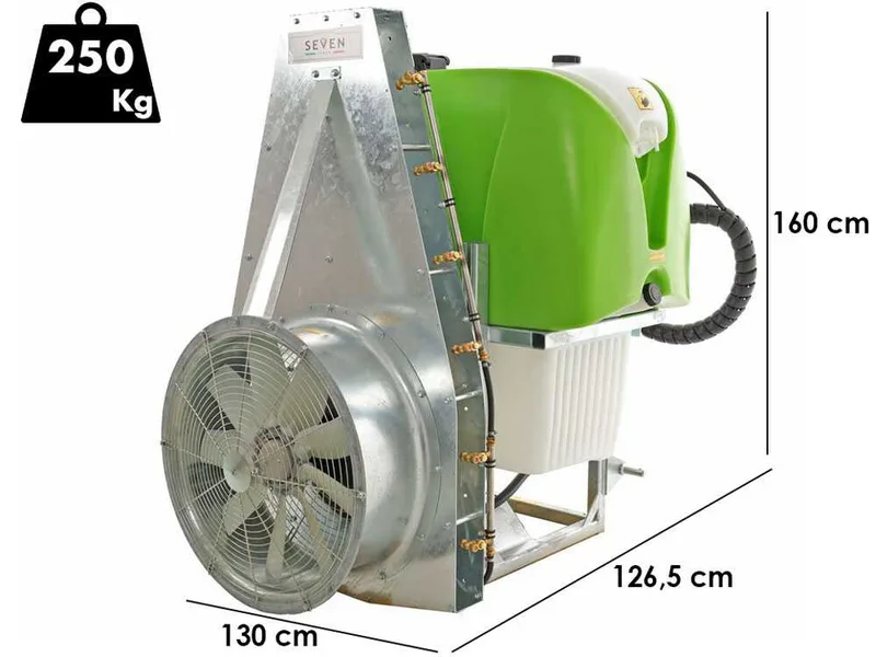 Seven Italy 600 - Atomiseur agricole porté à tour pour pulvérisation - Capacité 600 L - Pompe APS 71