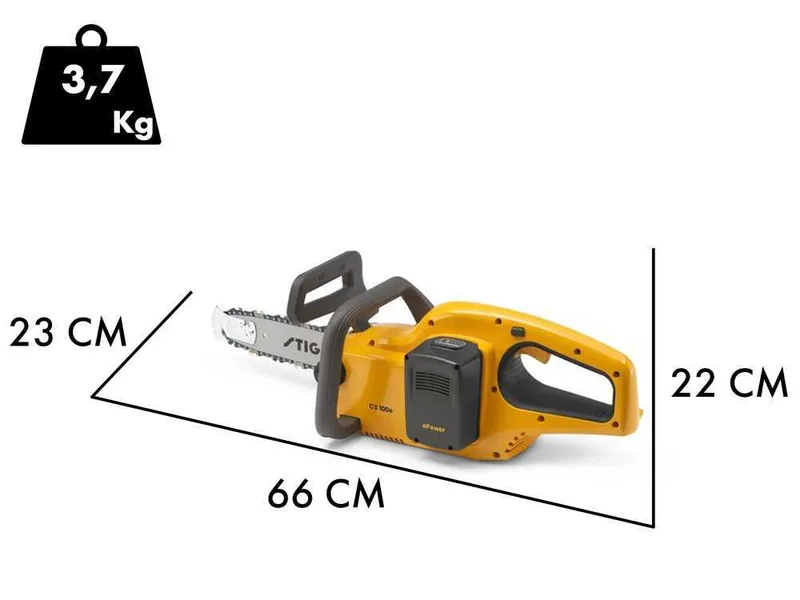 Stiga CS 100e Kit - Tronçonneuse à batterie 20 V 4 Ah - Guide de 25 cm