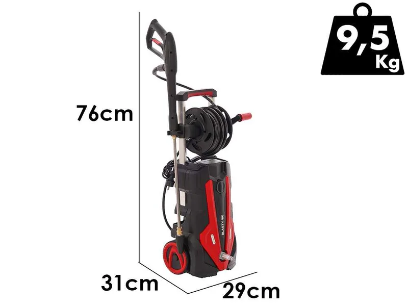 GeoTech Blasty 180 - Nettoyeur haute pression avec lance professionnelle + Kit patio et déboucheur - 180 bar - 450 l/h