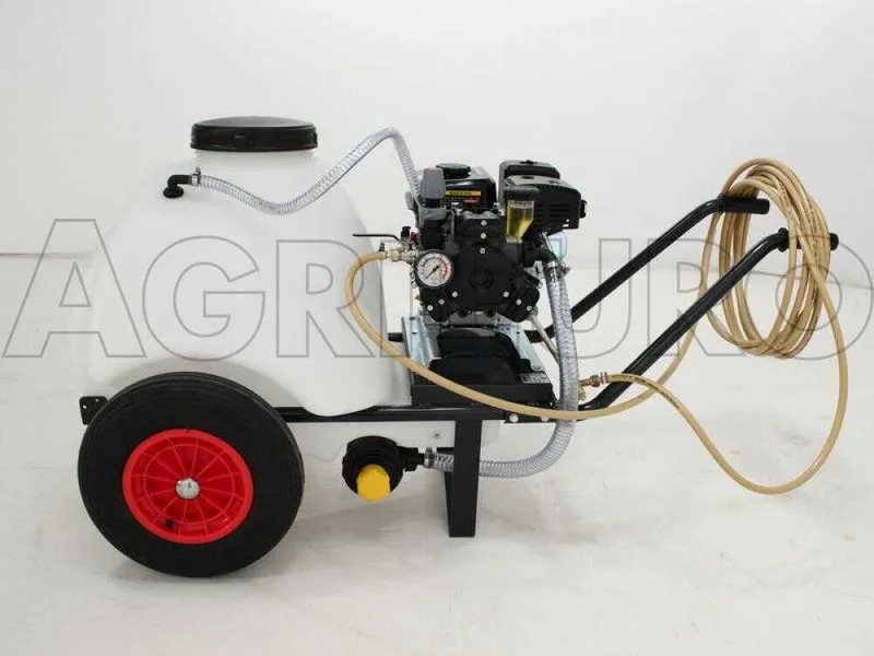 Groupe motopompe de pulvérisation Comet APS 41 - Loncin G 160 F et chariot avec cuve 120 L