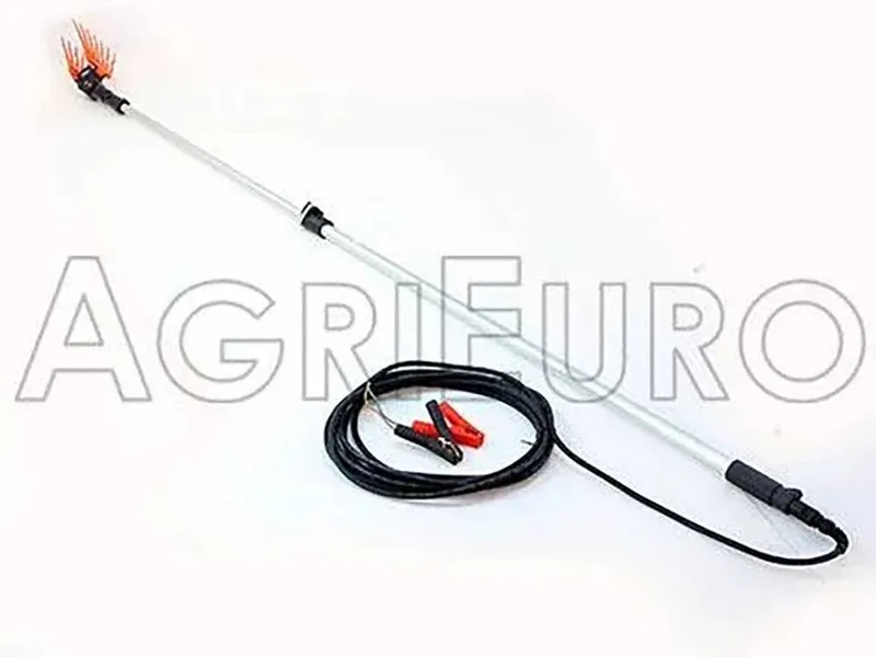 TecnoVIR Olivir - Peigne vibreur électrique à batterie 150-250 cm - perche télescopique en aluminium