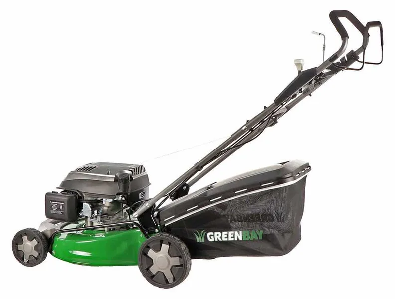 GreenBay GB-LM 51 - Tondeuse à gazon tractée 4 en 1 - Moteur thermique de 196cc