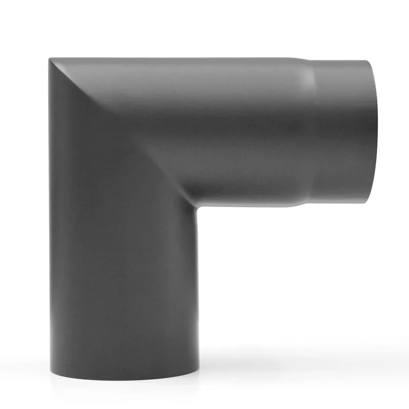 Raik Basic coude de tuyau de fumée 120 mm gris fonte 90° – 2 pièces, sans porte pour tuyau de fumée / conduit de fumée