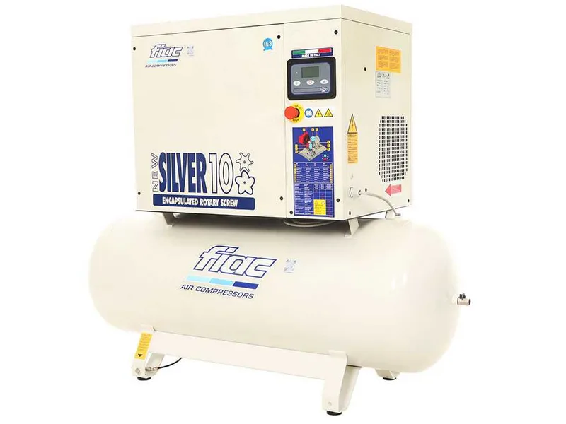 Fiac New Silver 10/300 - Compresseur rotatif triphasé à vis silencieux - Moteur 10 HP
