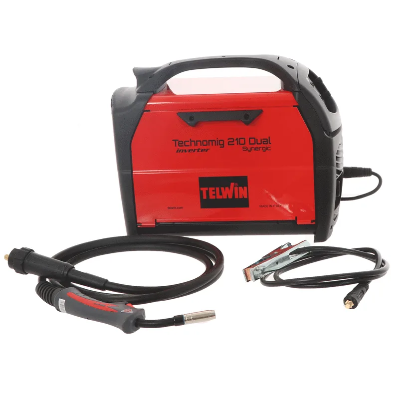 Telwin Technomig 210 Dual Synergic - Poste à souder inverter à fil - Pour mig-mag/flux/brazing/mma/ tig DC-Lift - gaz/no gaz