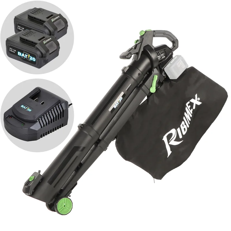 Ribimex PRBAT20-ASB1SB - Souffleur aspirateur à batterie 40 V 4 Ah