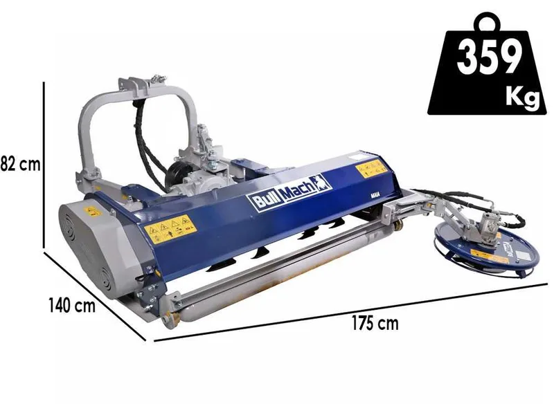 BullMach Maia 155 S - Broyeur pour tracteur avec disque interfilaire - Série médium - Déport manuel