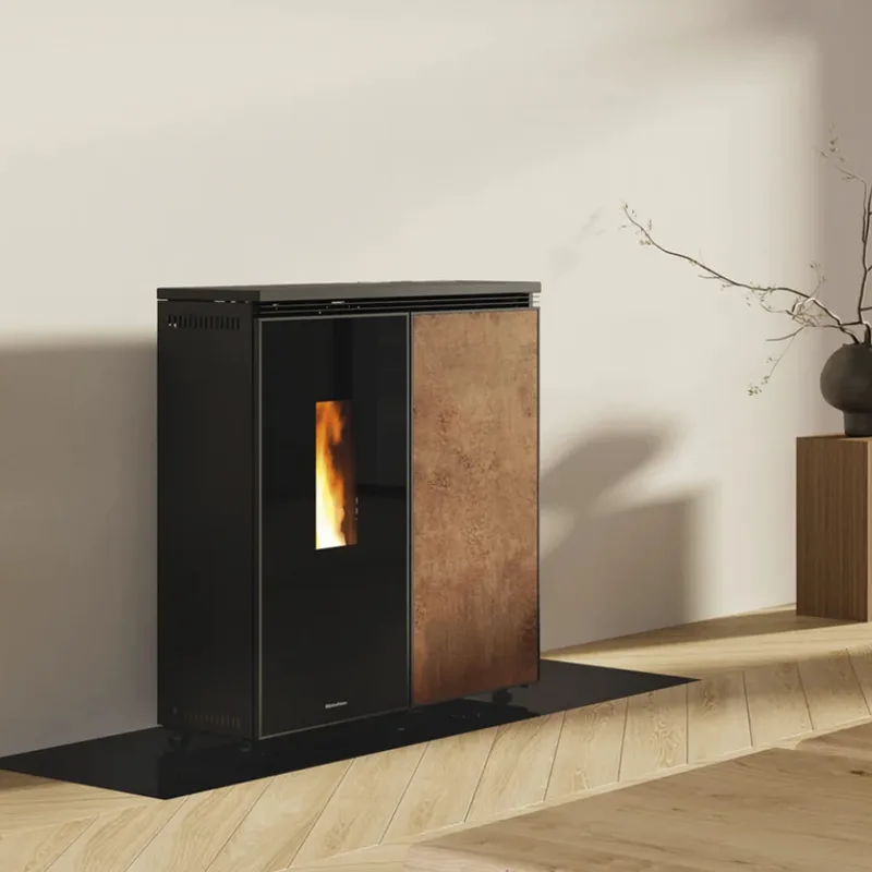 Extraflame Floriana Idro gres corten Poêle à pellets – hydraulique avec plaque en grès