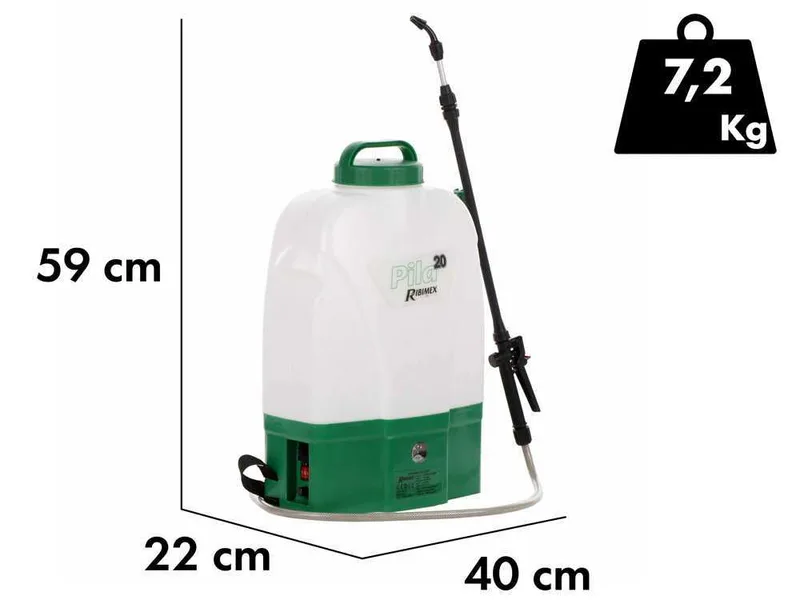 Ribimex PILA 20 - Pulvérisateur à dos sans fil - 20 litres - 12V/8Ah