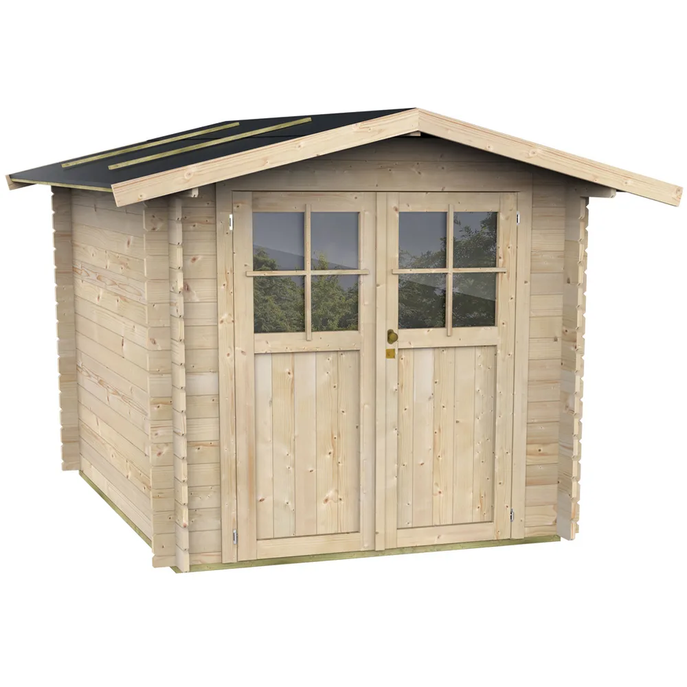 Alce Opera 215x180 - Abri de jardin à bois - Avec fenêtres et porte à double battant - 215x180x207 cm