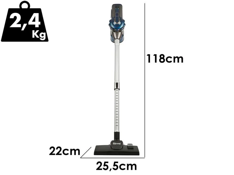 Girmi AP74 - Aspirateur - Balai électrique 2 en 1 - 600 W