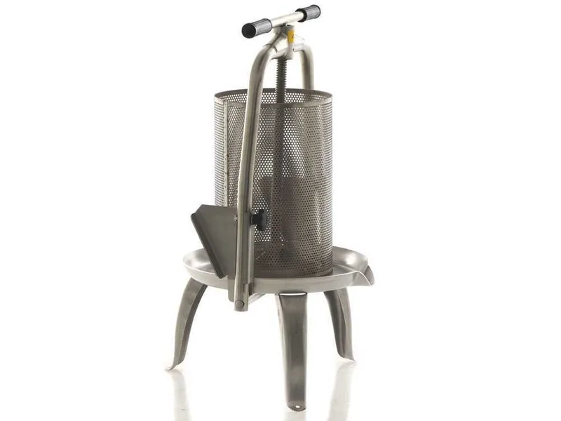 Baesso V25 Inox - Pressoir à vis pour fruits et légumes 20 L – Cage en acier inoxydable