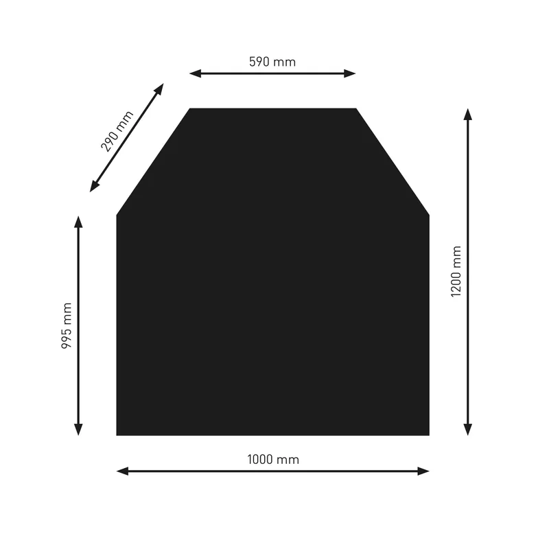 Plaque de sol Raik B2 hexagonale noire revêtue par poudre 1200 x 1000 mm