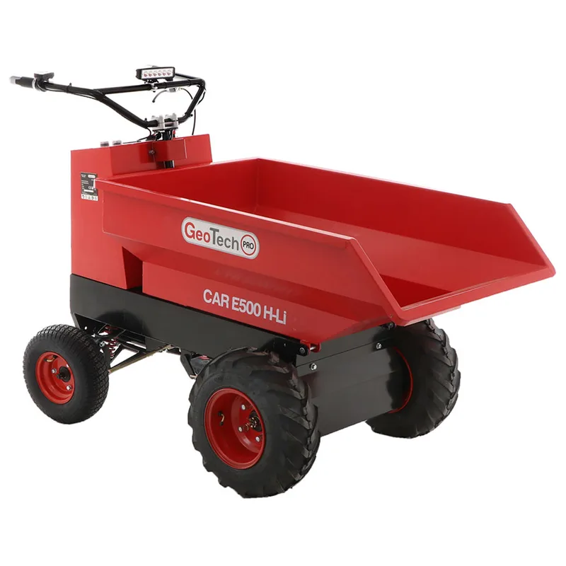 Brouette à batterie GeoTech Pro Mini Dumper Car E500 H-Li - Caisson Dumper 500Kg