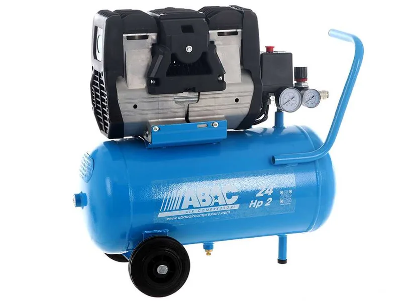 Abac pole position OS20P - Compresseur d'air électrique monophasé silencieux, sans huile - Moteur 2 CV - 24 L