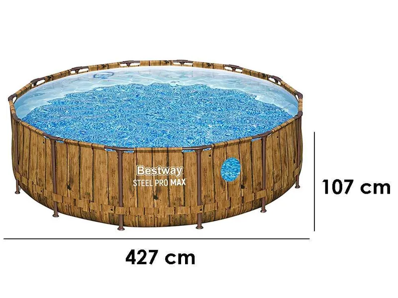 Bestway Steel Pro Max Splashview 561JM - Ø427x107 cm - Piscine ronde