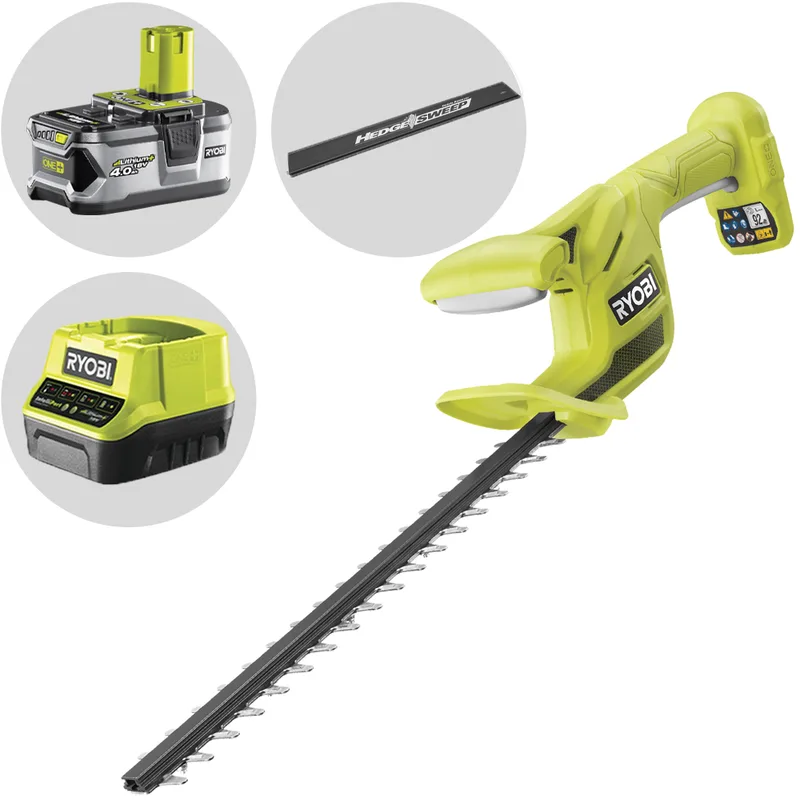 Ryobi RY18HT40B-0 - Taille-haie à batterie avec lame de 40 cm - 18 V/4 Ah