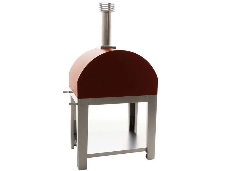 Fontana Mangiafuoco - Four à bois d'extérieur avec chariot - Rouge