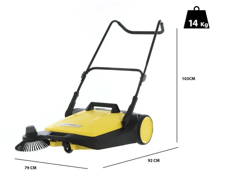 Kärcher S 6 - Balayeuse manuelle avec bac de ramassage - régulateur de hauteur - compartiment récolte 38 Lt