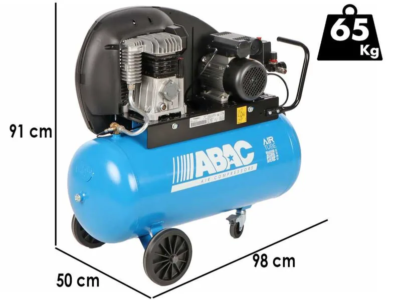 ABAC EXT A29B 90 CM2 - Compresseur d'air électrique monophasé à courroie - Moteur 2 Cv– 90 L