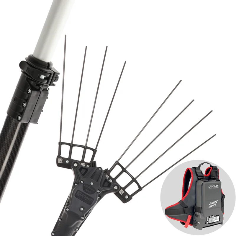 Zanon Karbonium PRO AL 300 - Peigne vibreur électrique à batterie dorsale 50.4V 16Ah - Perche télescopique 210/340 cm