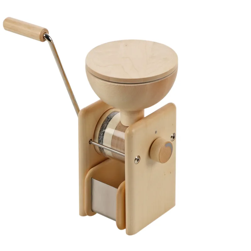 Komo hand mill - Moulin à farine manuel en érable massif avec meules en pierre