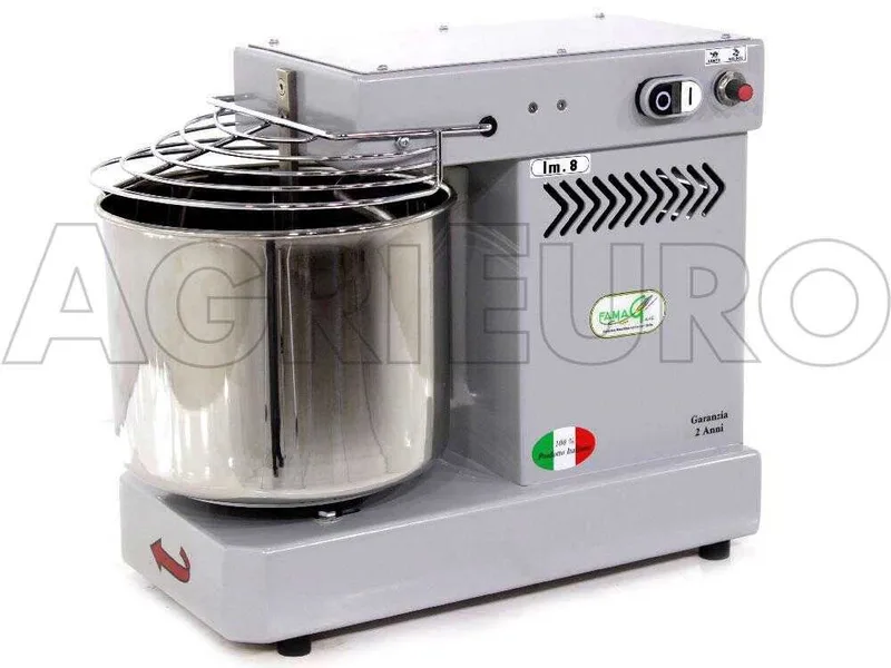 Pétrin à spirale Famag IM 8. 10 vitesses avec moteur électrique - 8 KG - Gris
