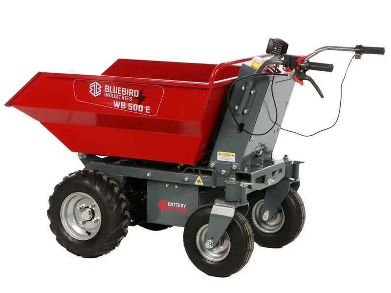 Blue Bird WB 500E - Brouette motorisée sur batterie - 48 V 32 Ah - Benne dumper