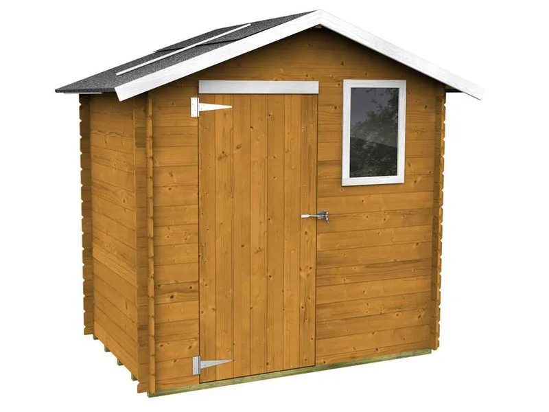 Alce Livia 198x130 mélèze - Abri de jardin en bois - Avec fenêtre frontale - 198x130x205 cm