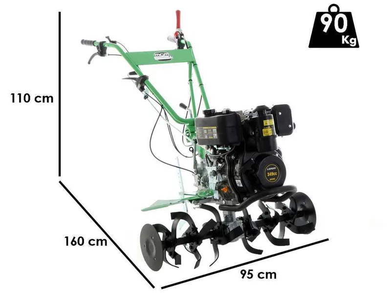 Lampacrescia MGM DL914 - Motobineuse diesel 7 CV - Moteur Loncin