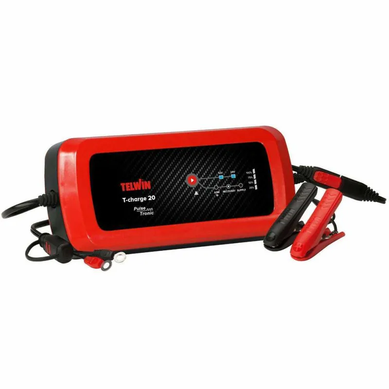 Telwin T-Charge 20 - Chargeur de batterie et mainteneur de charge - batteries au plomb 6/12V - 110W