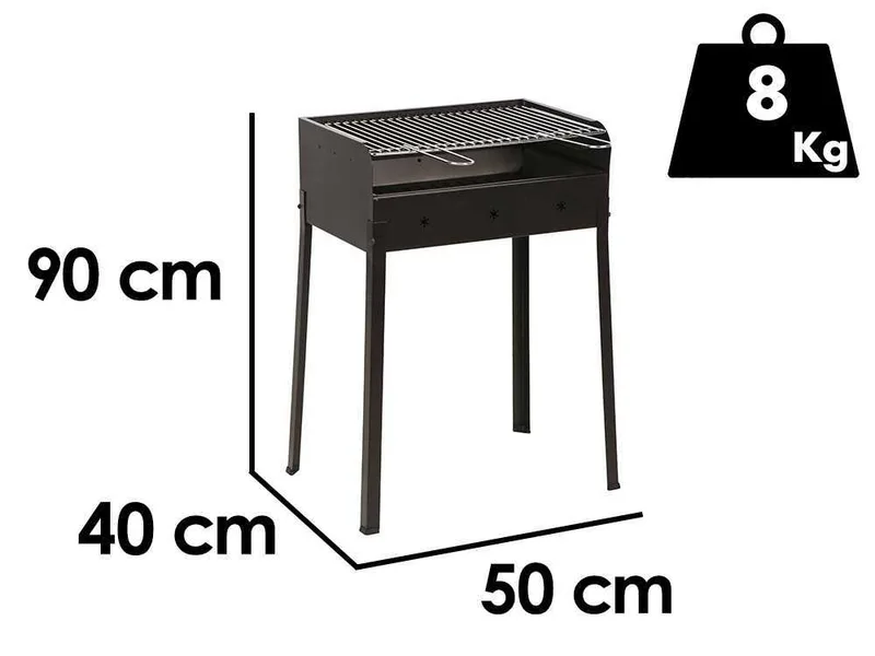 Mille Stella Eco Small - Barbecue à charbon en fer artisanal - 47,5x37 cm