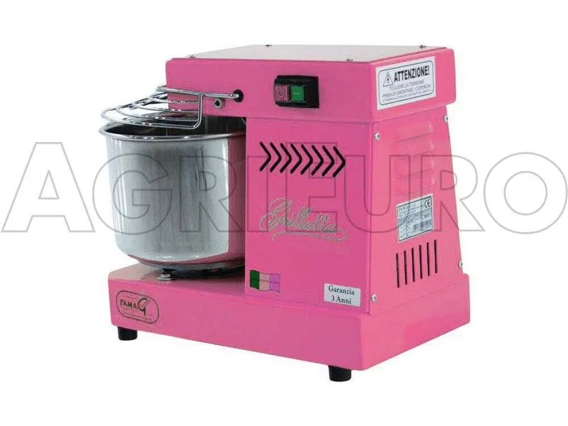 Pétrin à spirale électrique - Famag Grilletta IM 5 Color - Rose 5 kg - 8 L