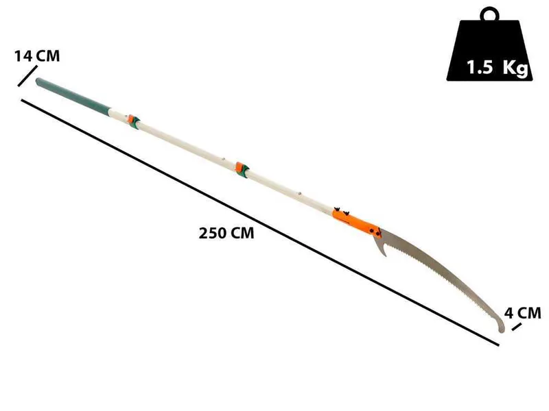 GeoTech STP-250 - Scie de jardin sur perche télescopique - 155-250cm