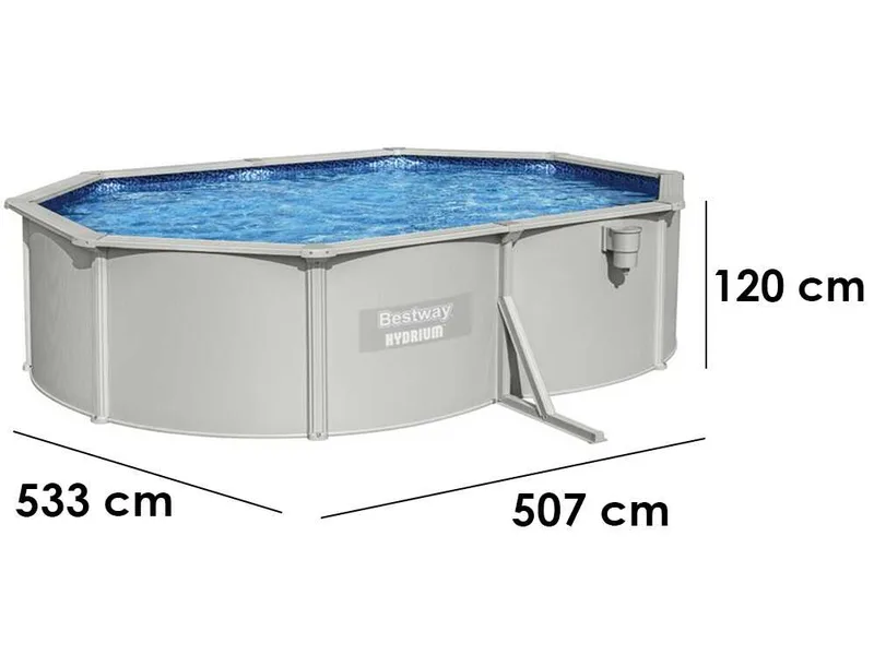 Bestway Hydrium 56586 - 500 x 360 x 120 cm - Piscine ovale