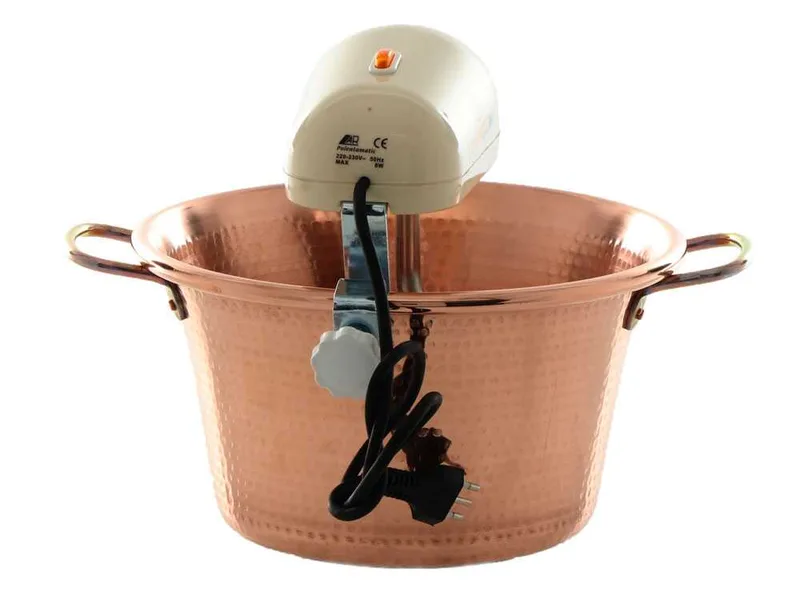 LAR Polentamatic - Chaudron électrique en cuivre martelé pour la polenta à induction 6.5L - 8W max